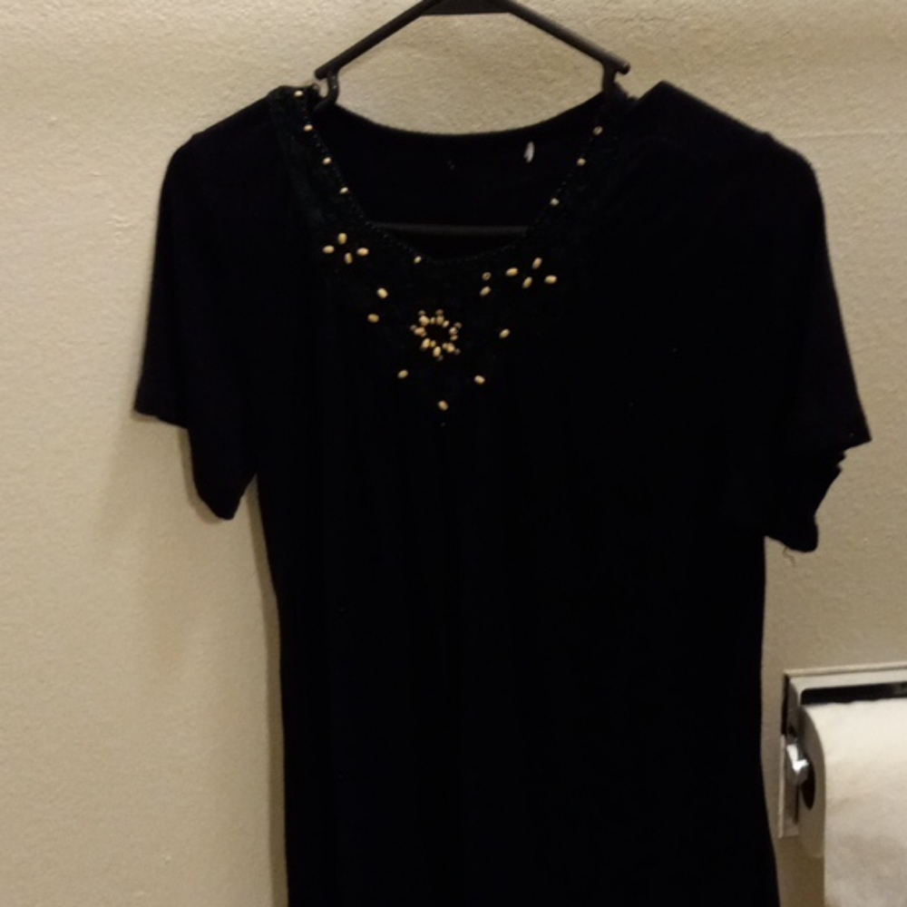 Black beaded top